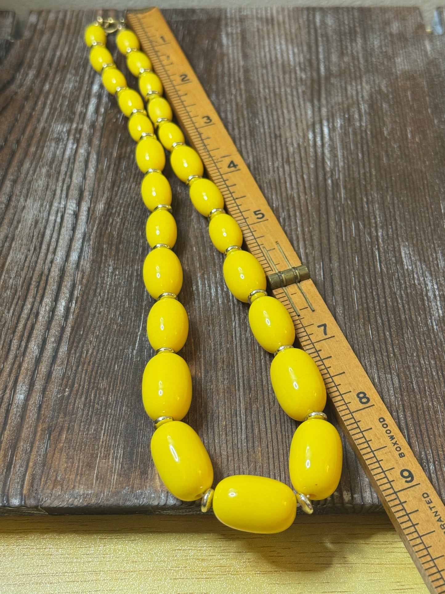 Vintage Yellow Beaded Necklace