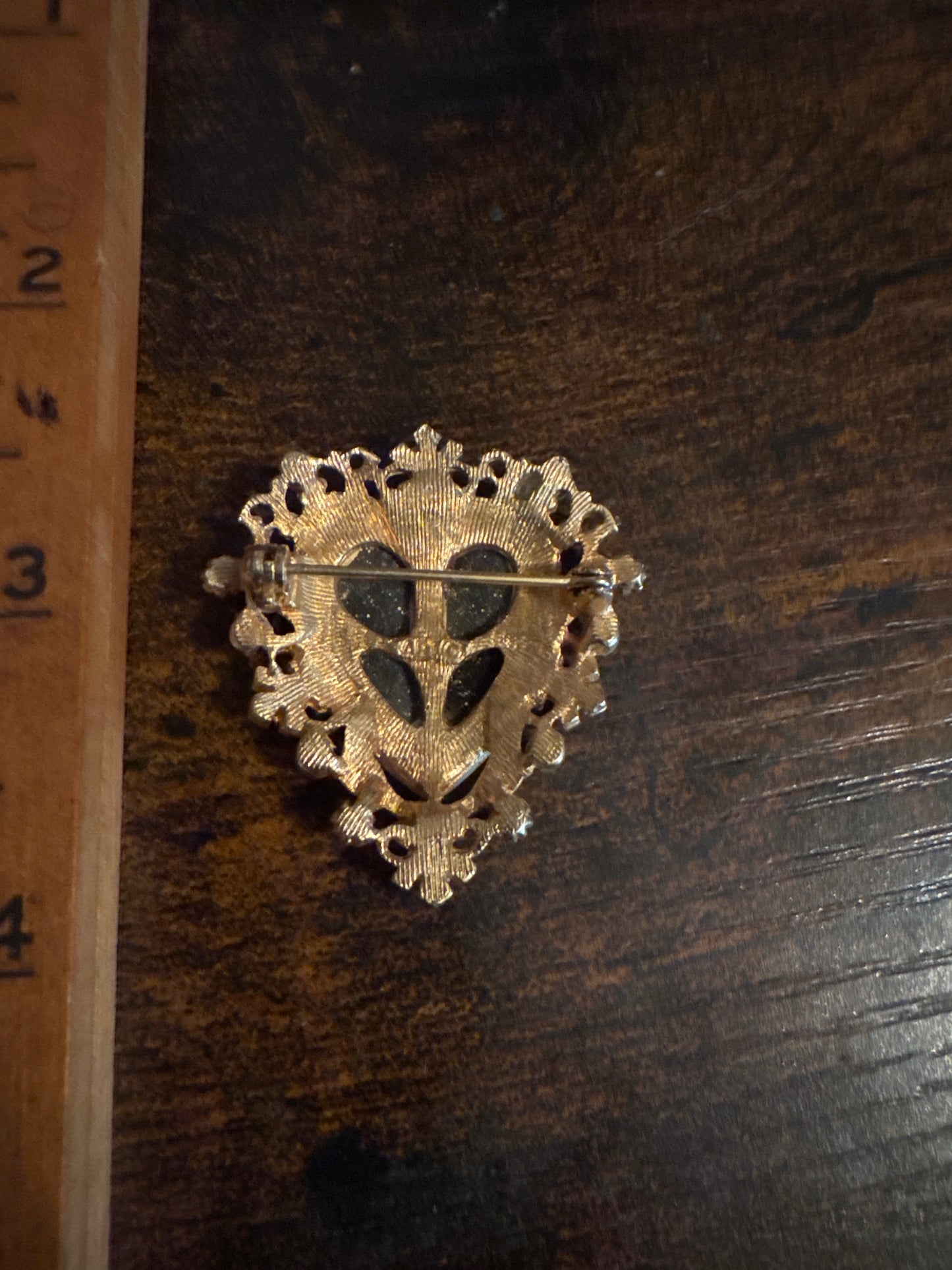 Vintage Turquoise Beaded Necklace & Heart Brooch by ART