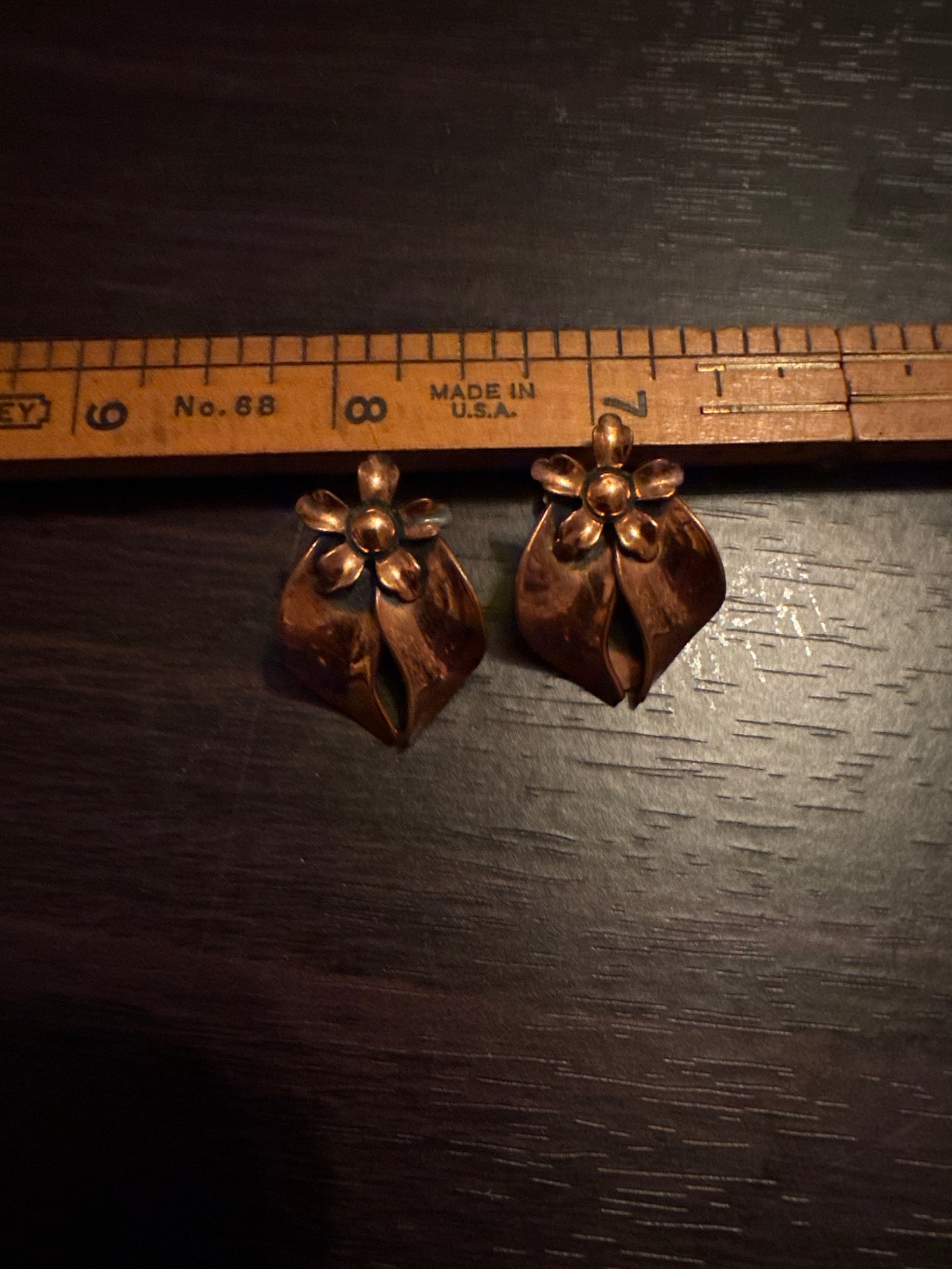 Vintage Renoir Copper Clip Earrings | 1950s Modernist | Mid-Century Copper Jewelry