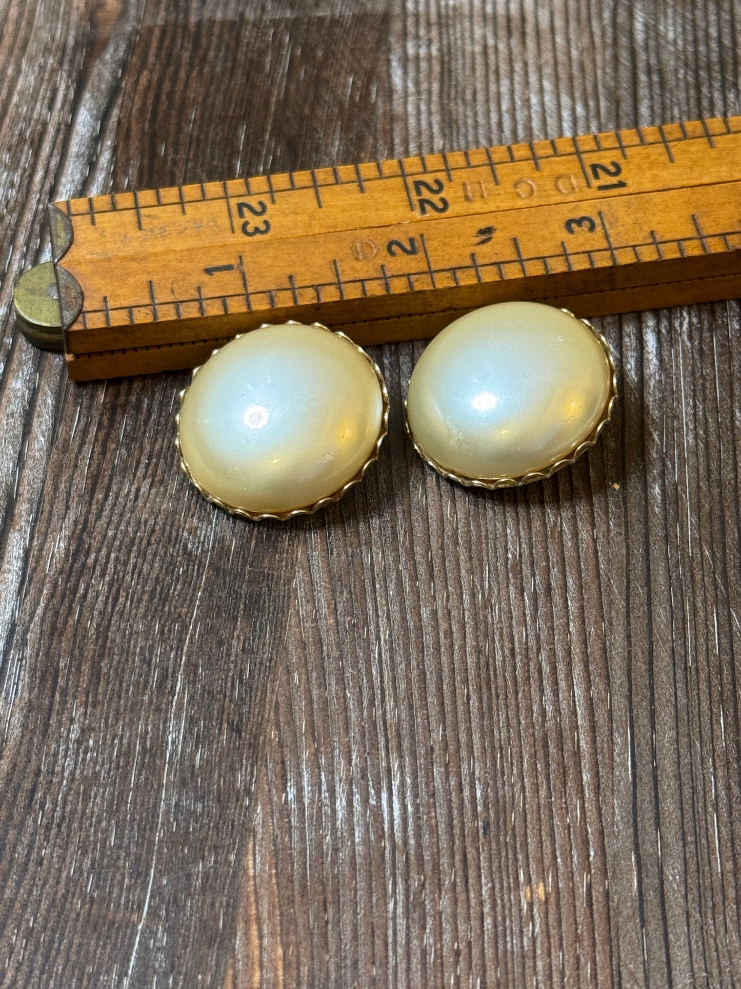 Emmons Faux Mabe Pearl Clip Earrings