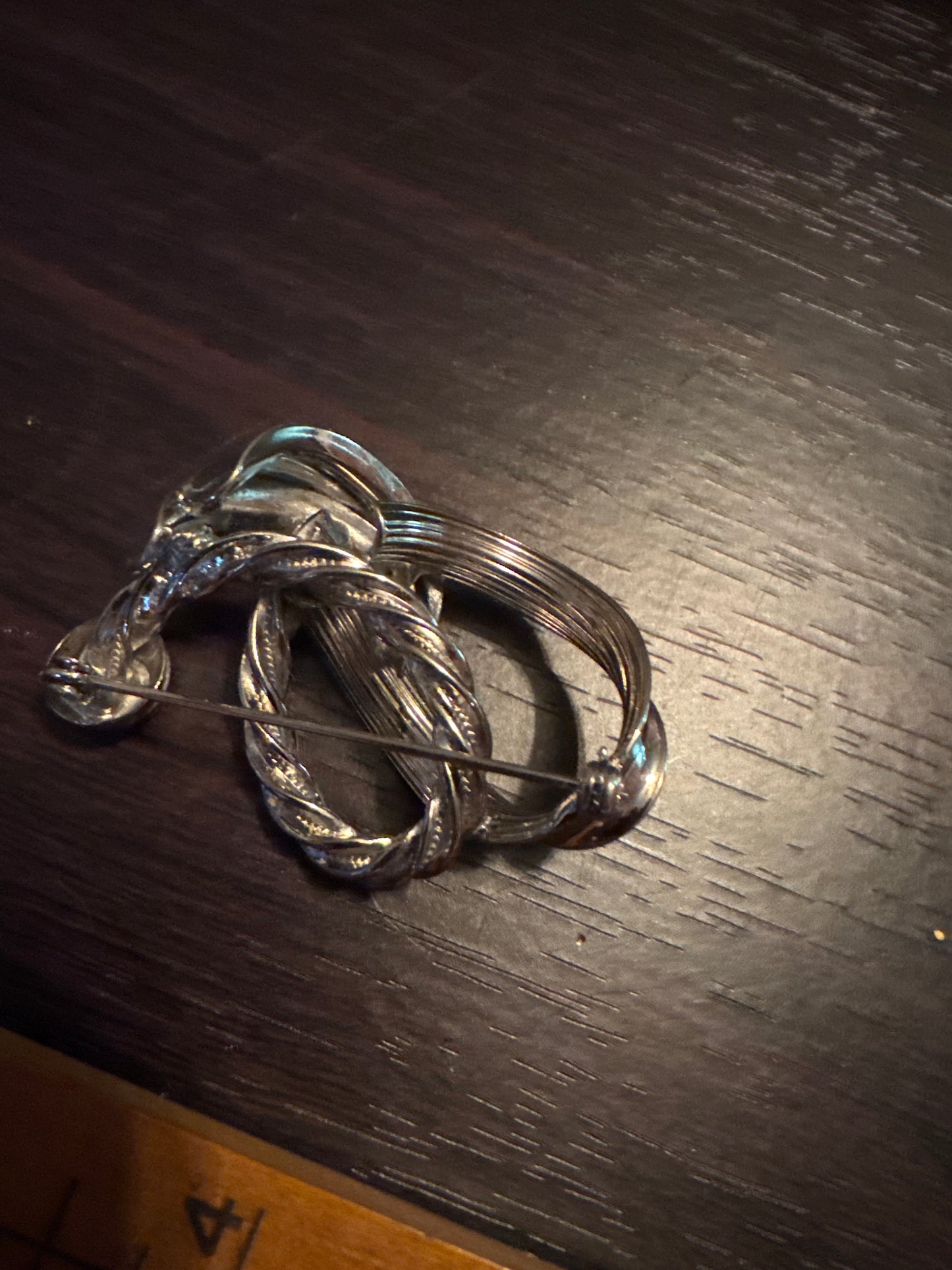 Modernist Silver Swirl Brooch - Abstract Sculptural Pin