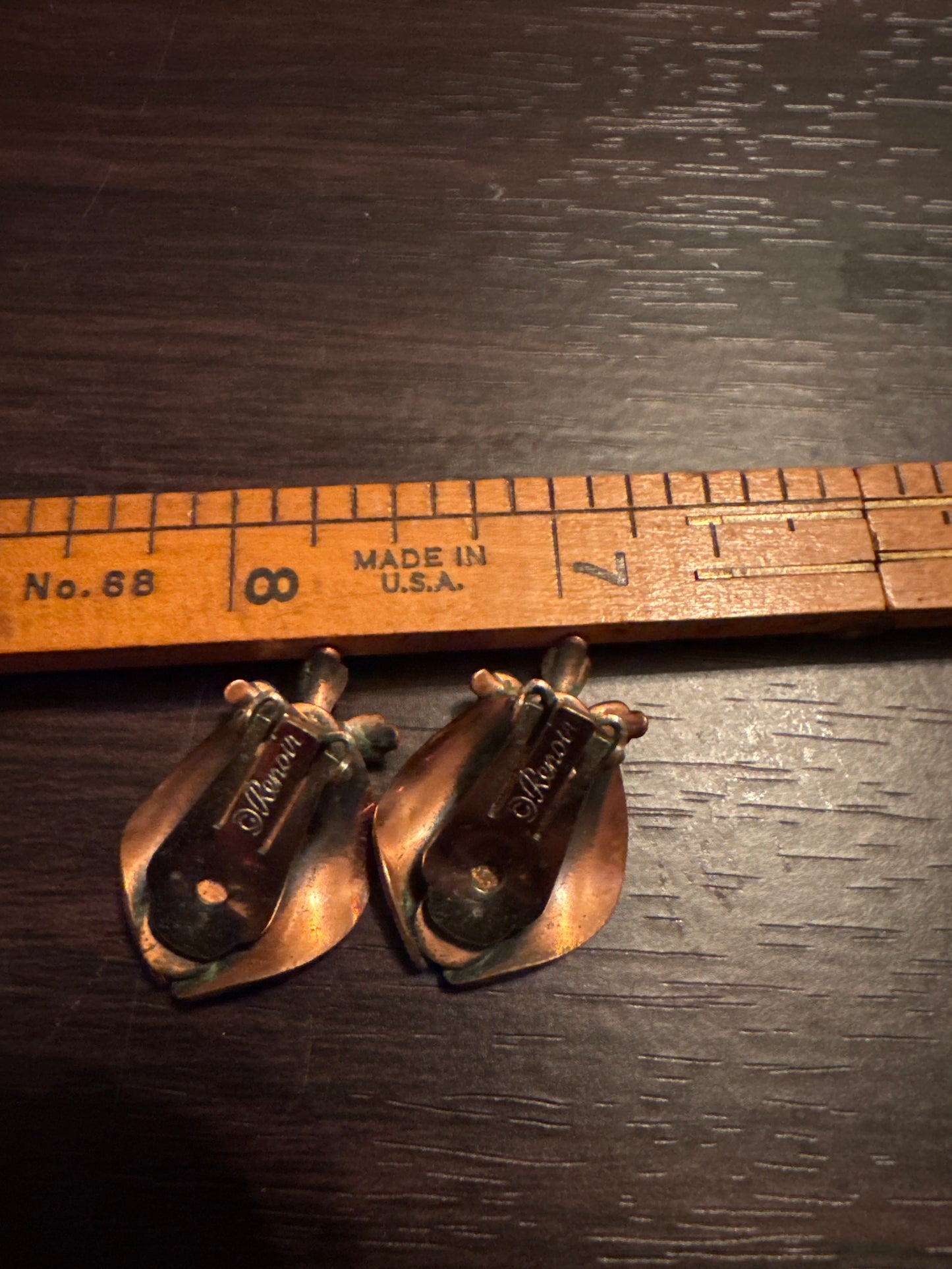 Vintage Renoir Copper Clip Earrings | 1950s Modernist | Mid-Century Copper Jewelry