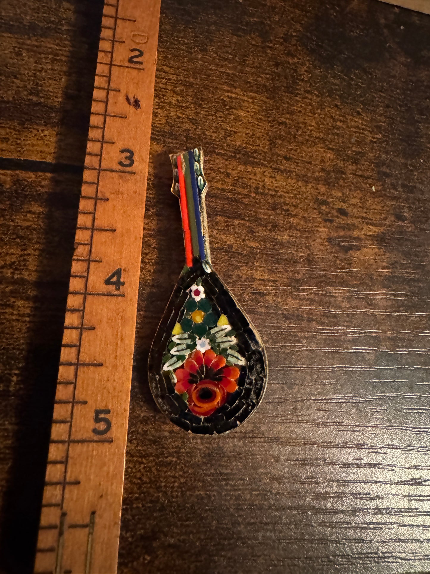 Italian Micro Mosaic Mandolin Brooch