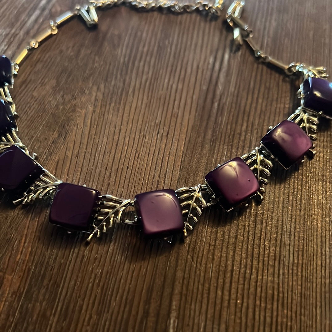 Vintage Purple Thermoset Necklace
