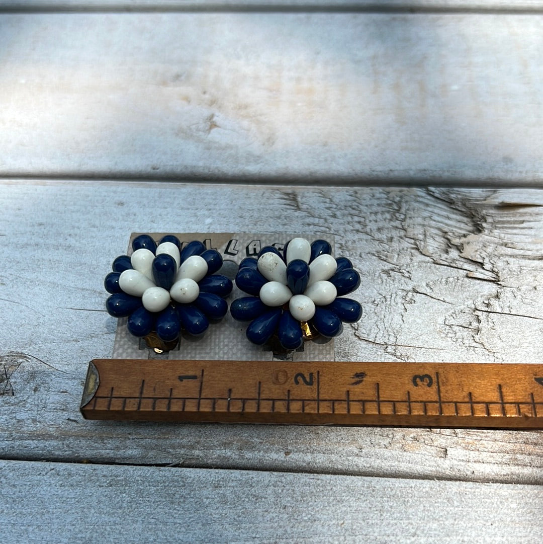 Vintage Navy Necklace / Earring Set