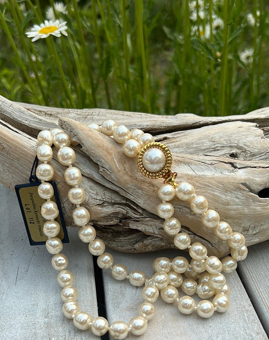 Vintage Carolee Double Strand Faux Pearl