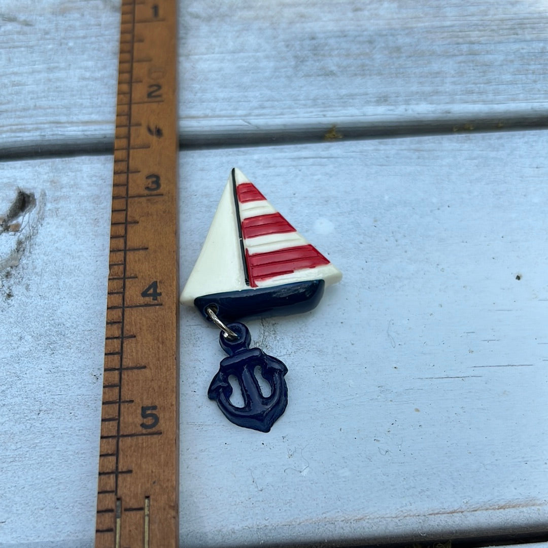 Vintage Sailboat Anchor Brooch