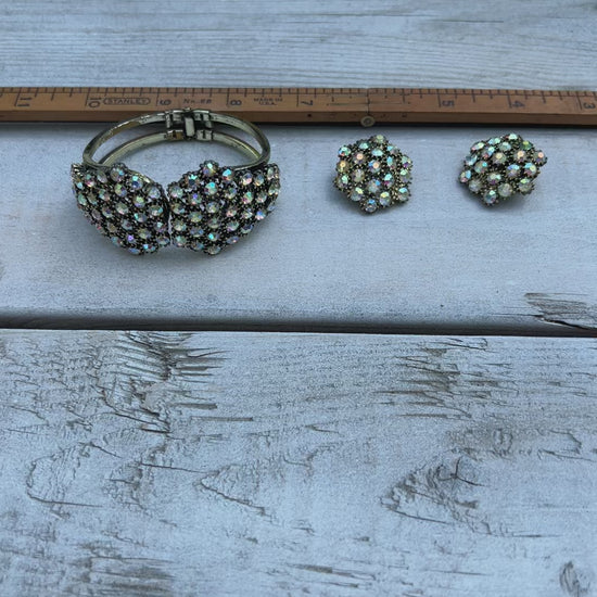 Vintage Clamper Bracelet + Earrings