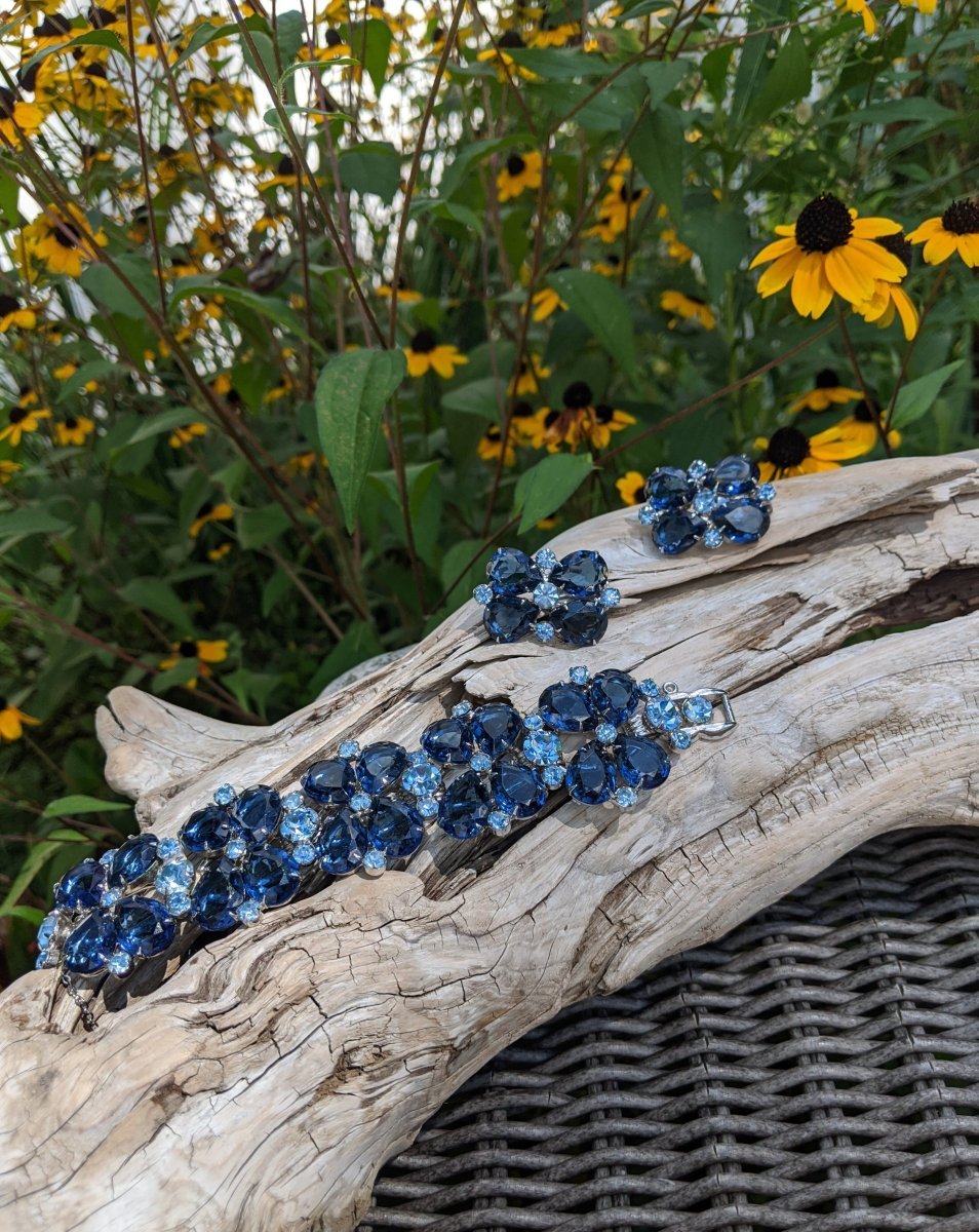 S.T.U.N.N.I.N.G! Julianna Blue Rhinestone Set - Dirty30 Vintage