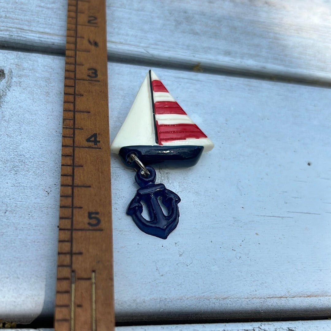 Vintage Sailboat Anchor Brooch - Dirty30 Vintage