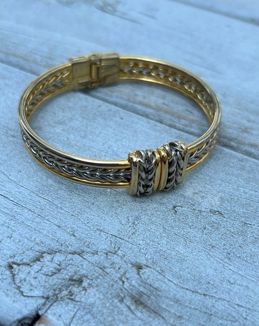 Vintage Two Tone Clamp Bracelet - Dirty30 Vintage