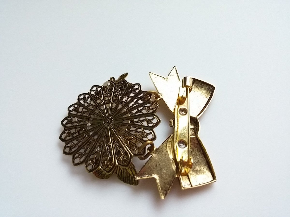 Bow and Butterfly Dangle Brooch - Dirty30 Vintage