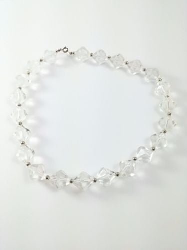 Clear Beaded Necklace - Dirty30 Vintage