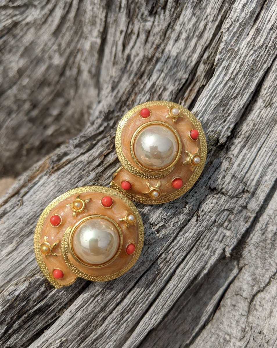 Craft Signed Clip Earrings - Dirty30 Vintage