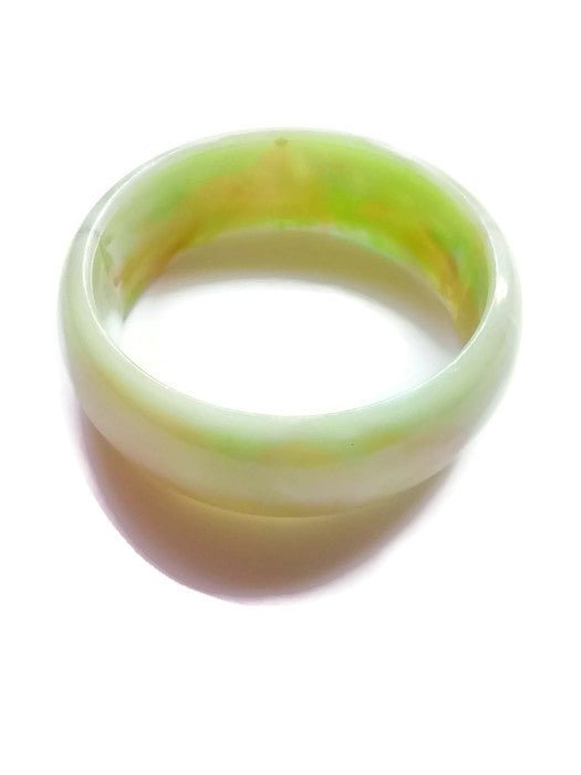 Green Tan Marble Plastic Bangle - Dirty30 Vintage