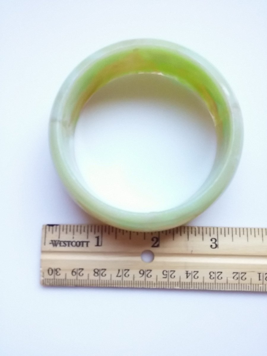 Green Tan Marble Plastic Bangle - Dirty30 Vintage