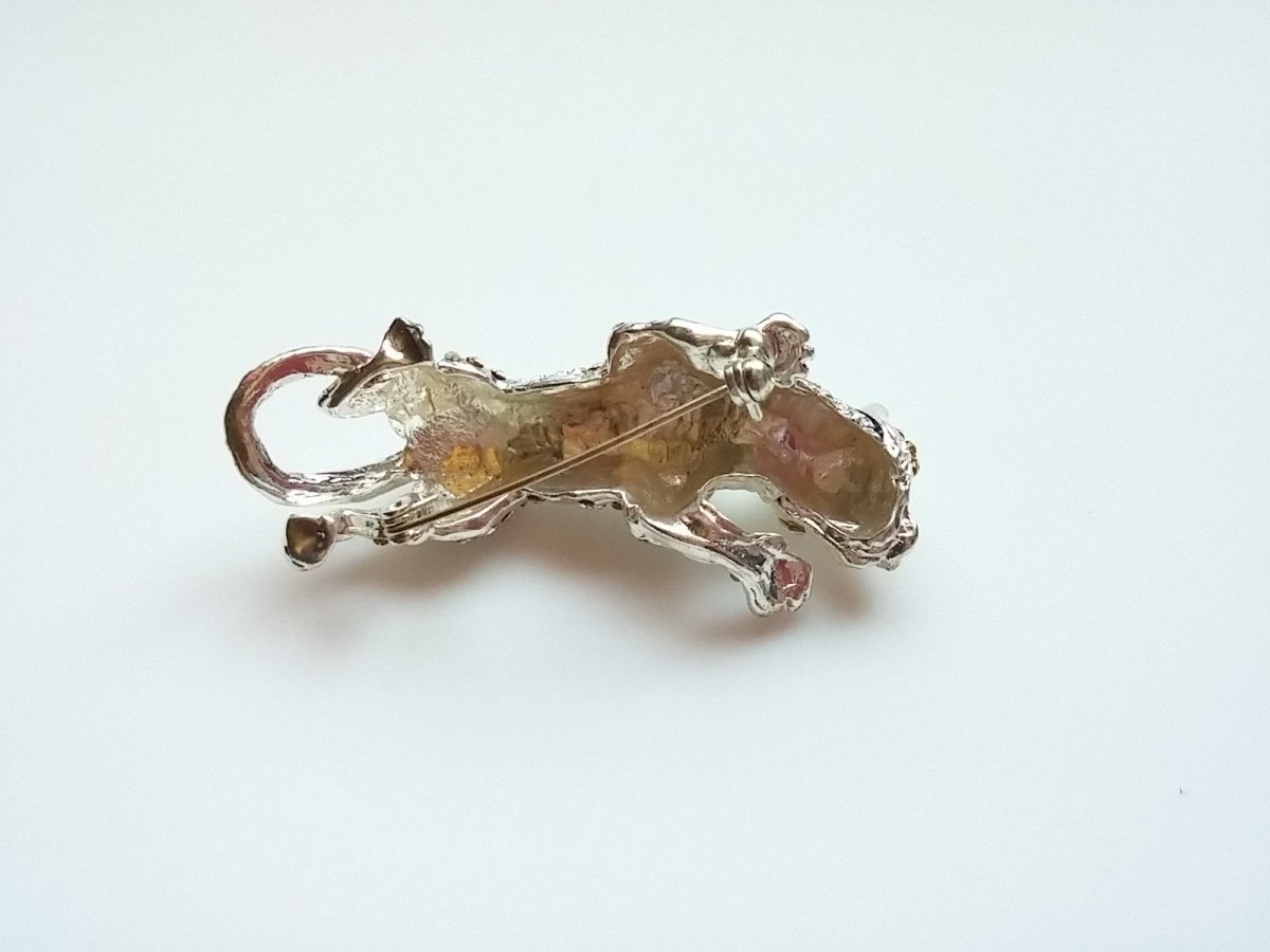 RAWR! Tiger/ Panther Silver Tone with Clear & Black Rhinestone - Dirty30 Vintage