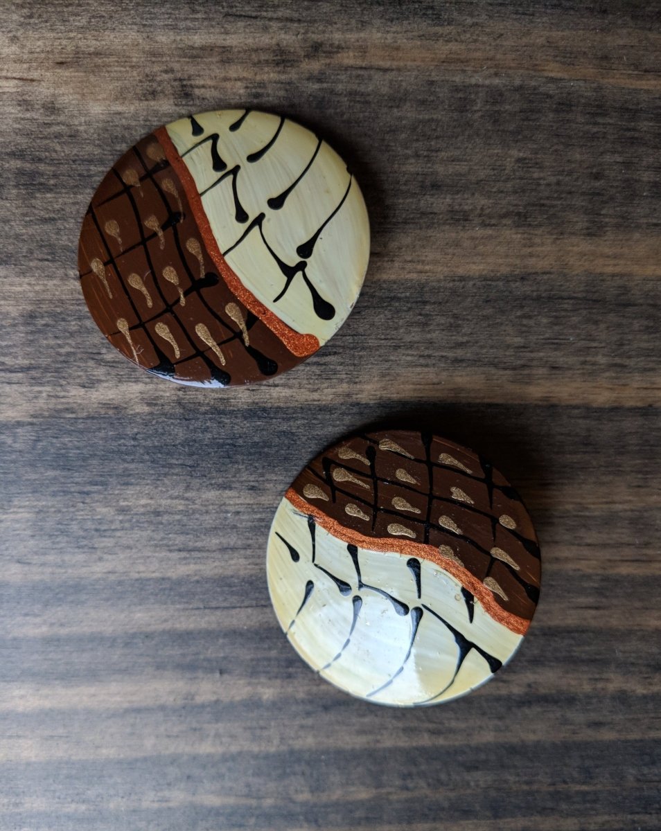 Round Enamel Earrings - Dirty30 Vintage