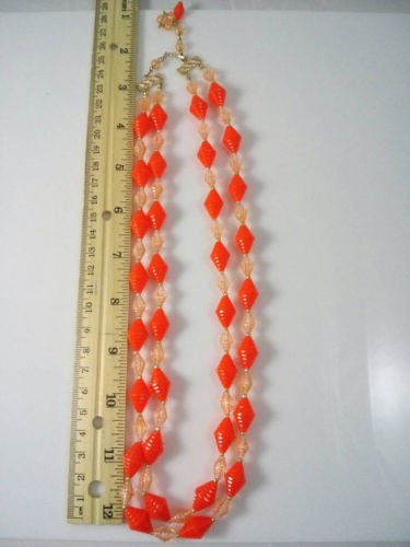 Vintage 50s 60s Hong Kong Demi Parure Double Strand Necklace & Earring Set - Dirty30 Vintage