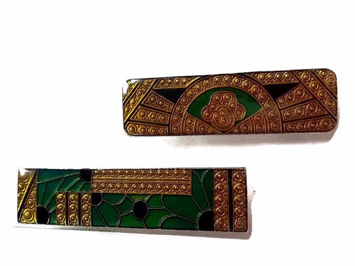 Vintage Art Deco Style Bar Brooch Duo - Dirty30 Vintage