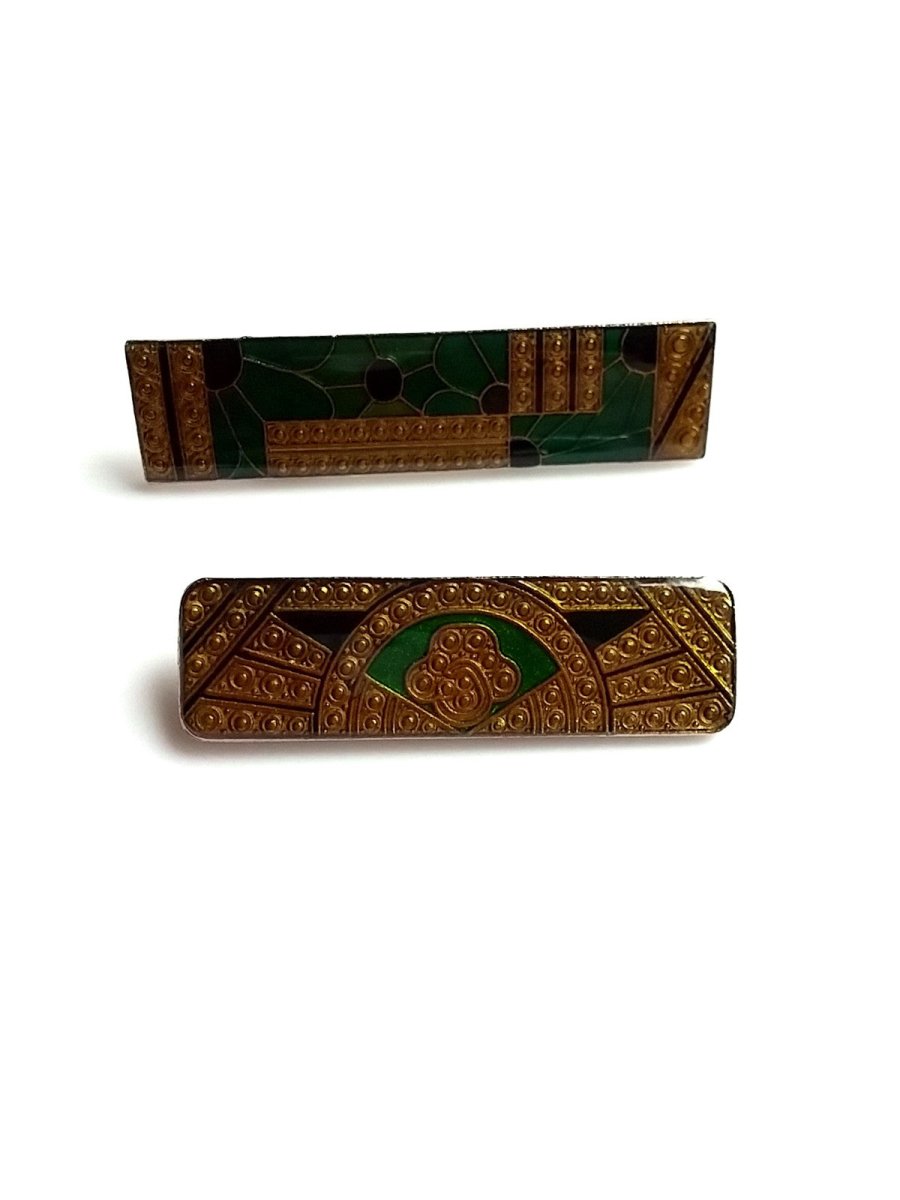 Vintage Art Deco Style Bar Brooch Duo - Dirty30 Vintage