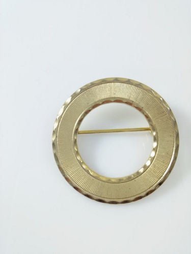 Vintage Circle Brooch Set of 3 Gold Silver Tone Faux Pearl Accent - Dirty30 Vintage