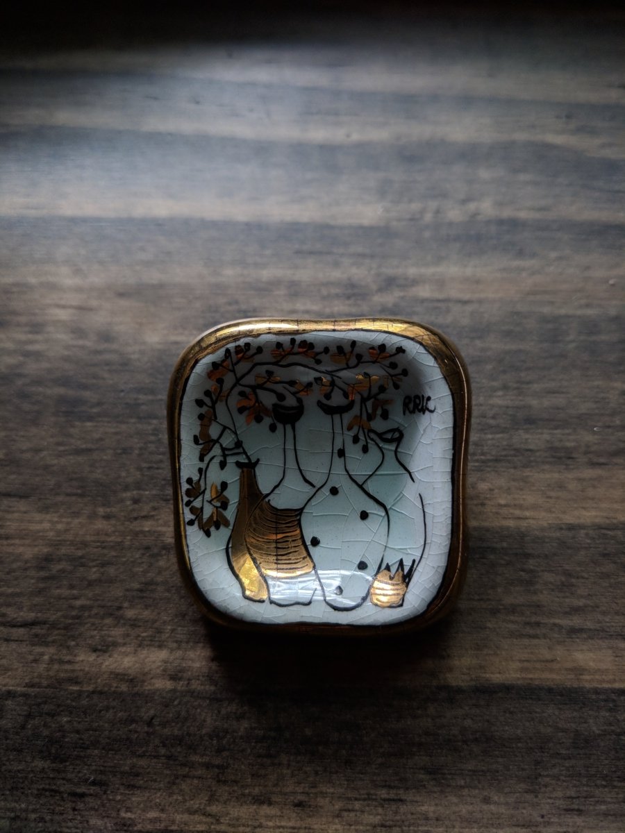 Vintage Enamel Hand Painted Brooch - Dirty30 Vintage
