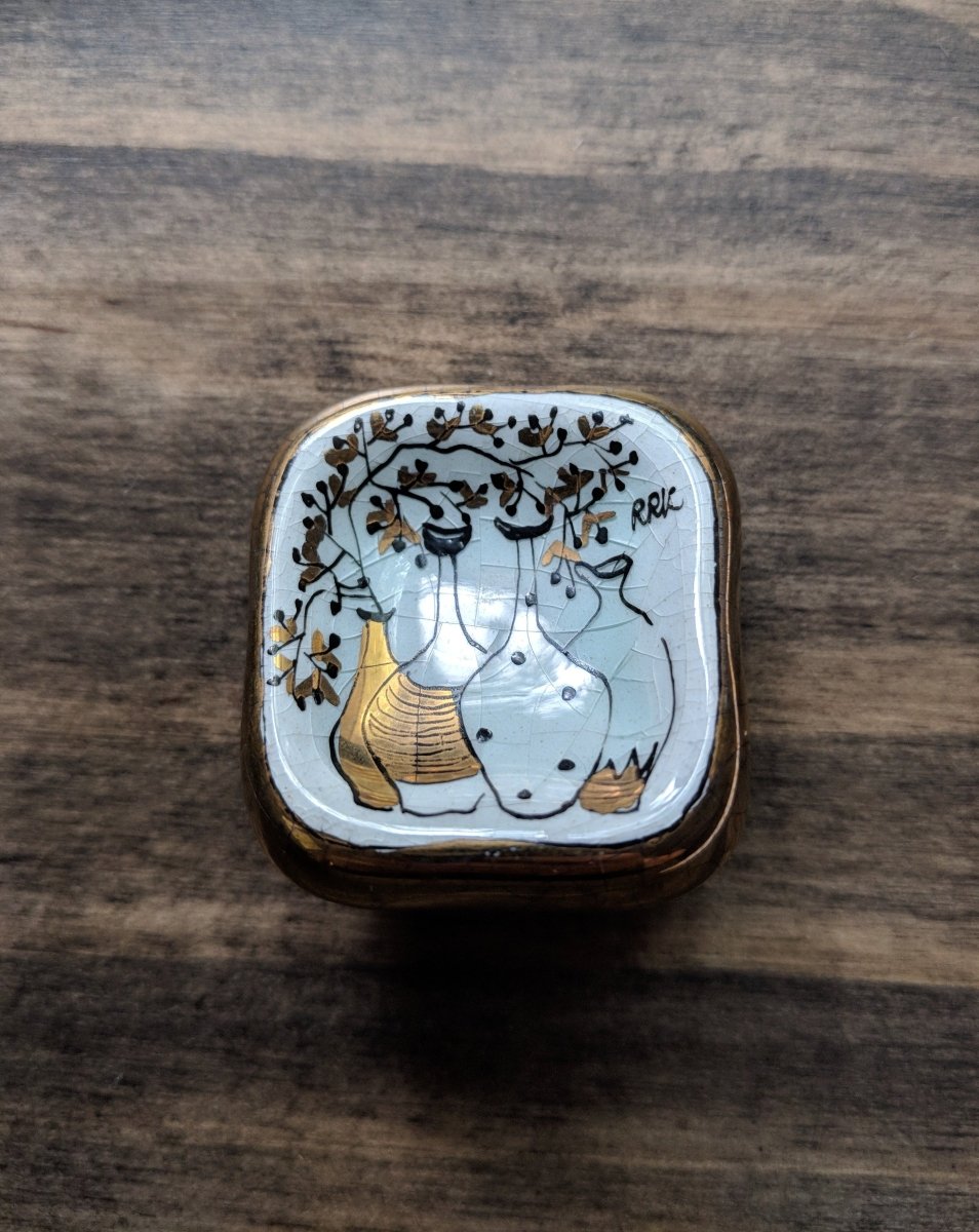 Vintage Enamel Hand Painted Brooch - Dirty30 Vintage