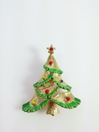 Vintage Holiday Brooch - Christmas Tree Pin - Dirty30 Vintage