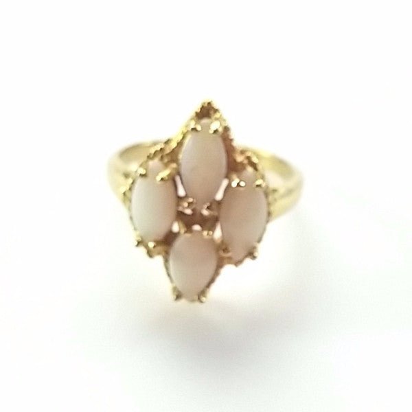 Vintage Ring 18KT HGE Gold Tone w/ White Stone Center Setting - Dirty30 Vintage