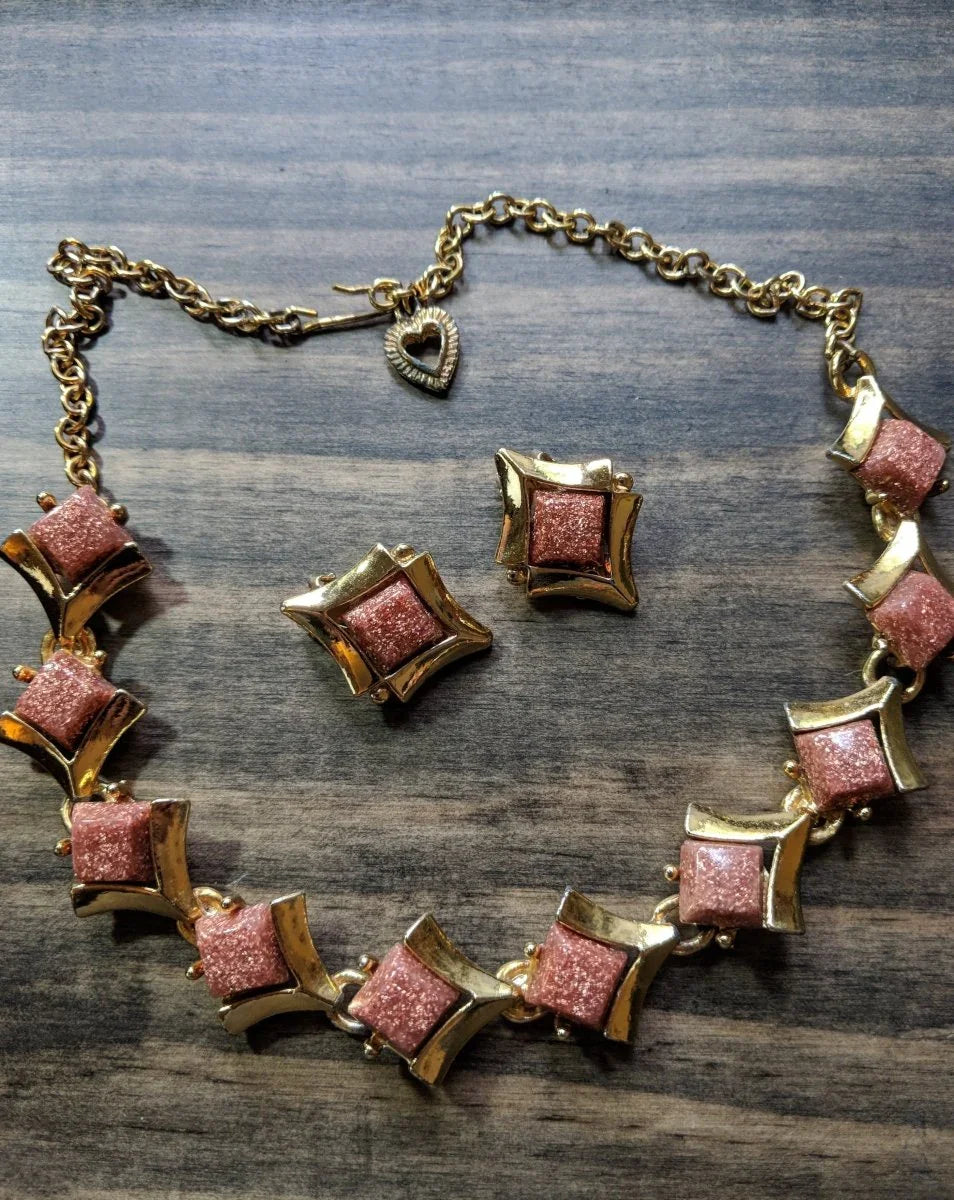 Vintage Thermoset Necklace & Earrings - Dirty30 Vintage