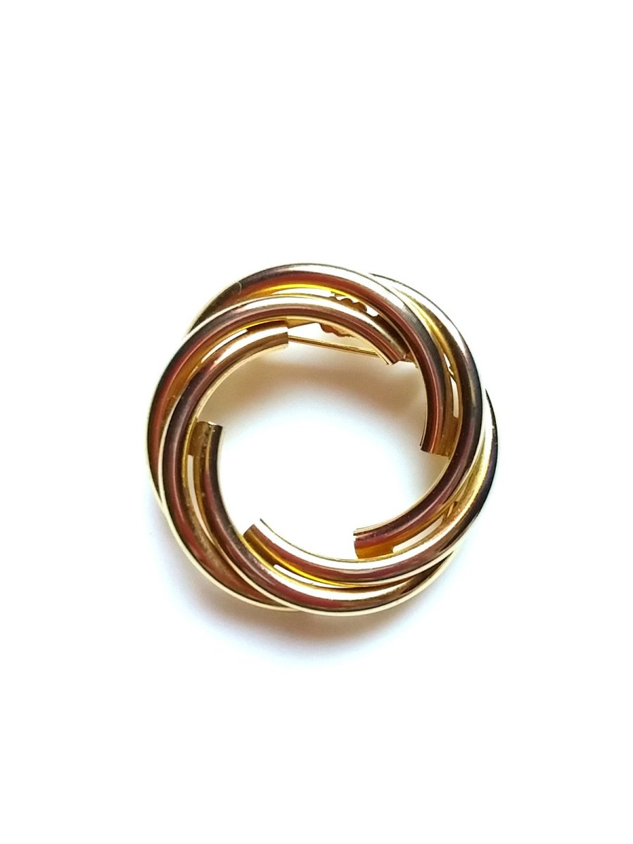 Vintage Tube Wreath Circle Brooch - Dirty30 Vintage