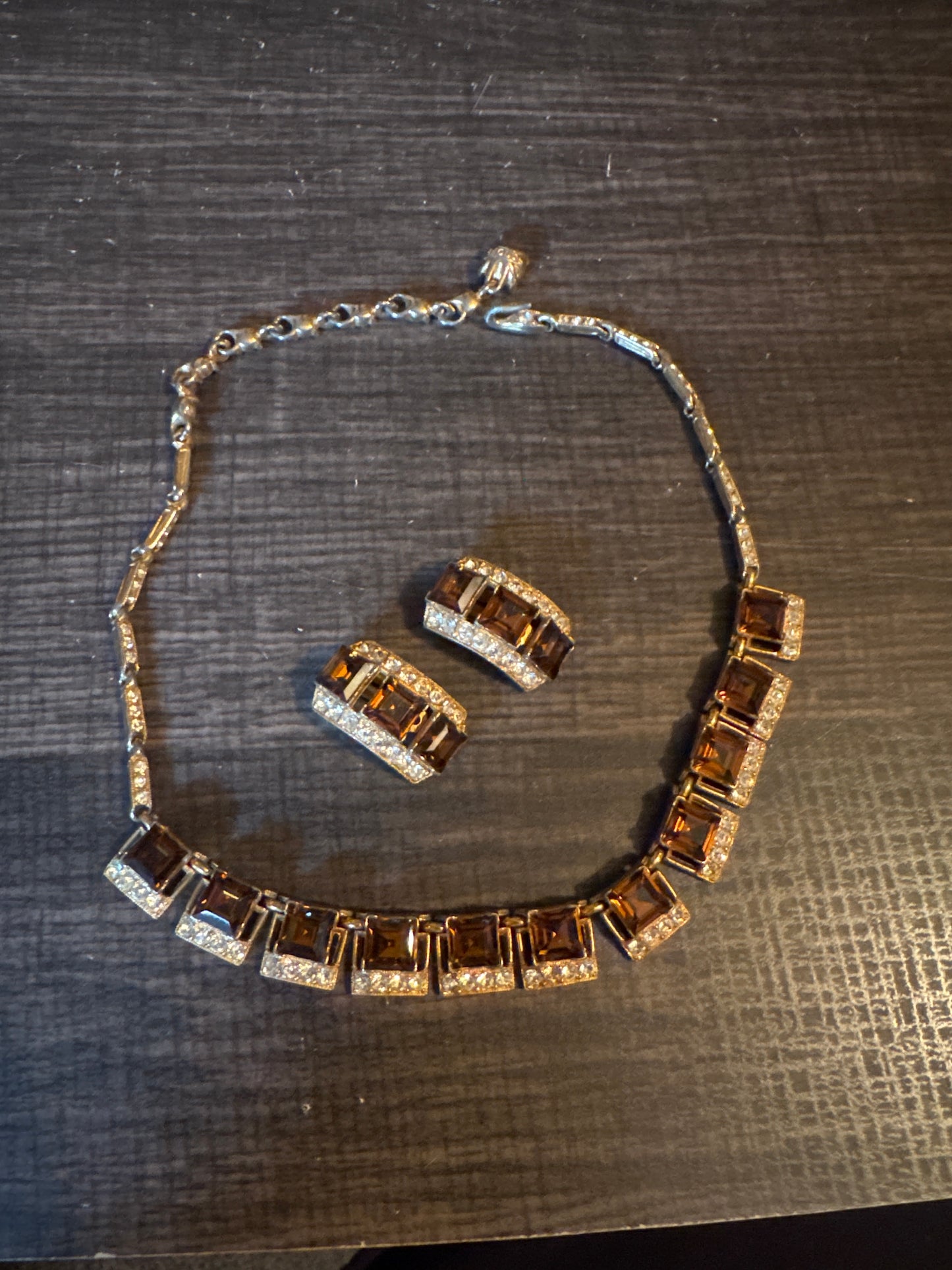 Bogoff Smoky Topaz Necklace + Earrings