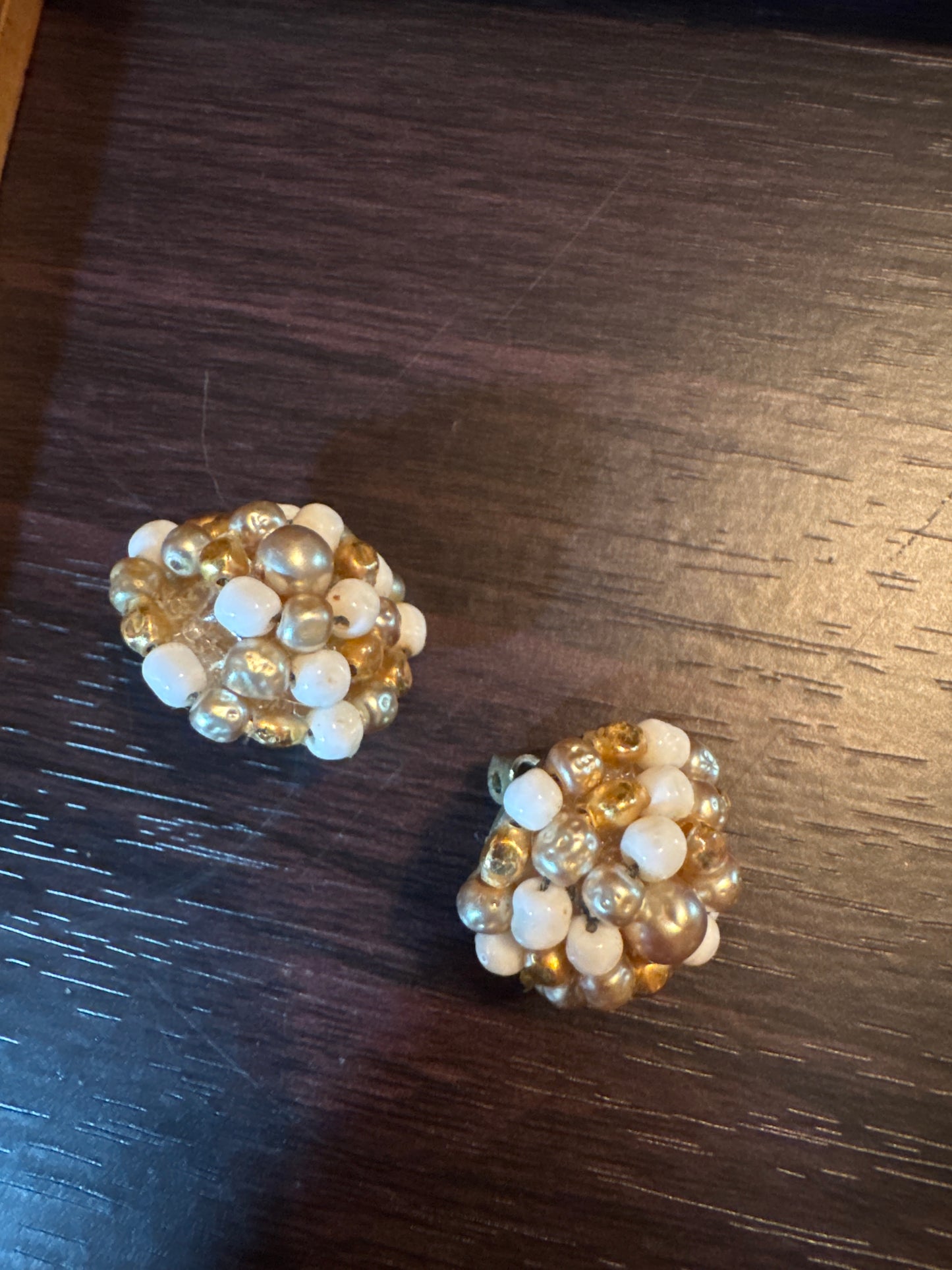 Vintage White + Gold Beaded Necklace Set