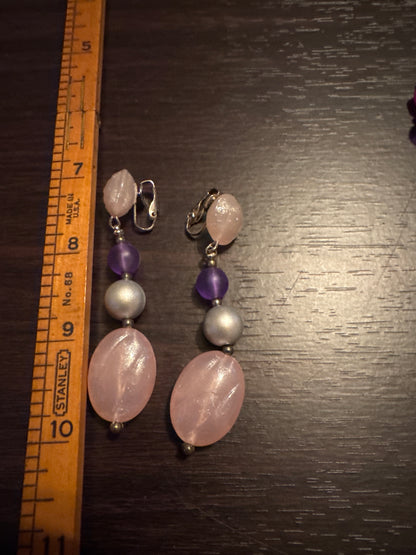 Triple Strand Necklace + Earrings