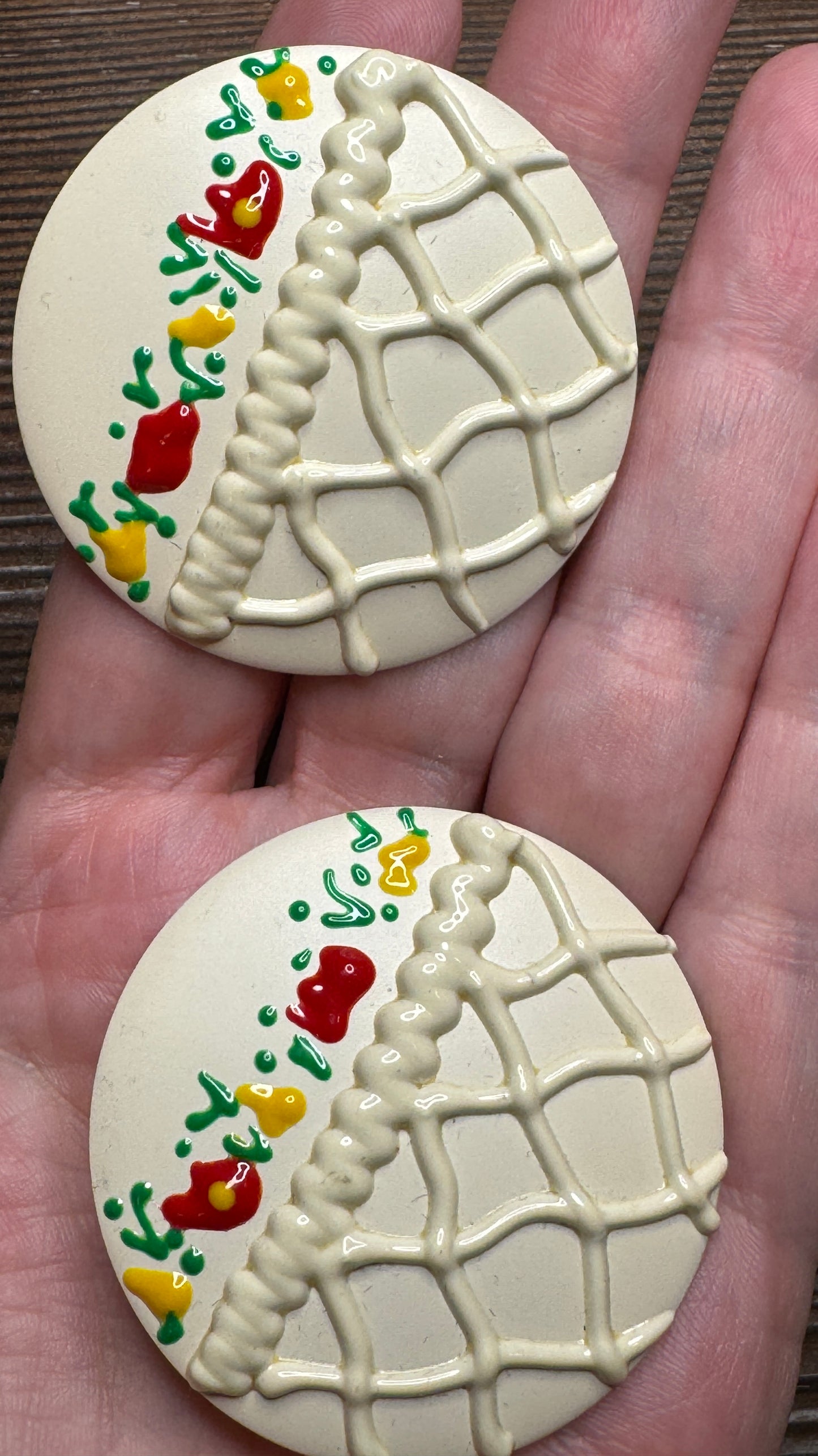 Vintage White Basket Flower Earrings Post Back Dimensional Spring