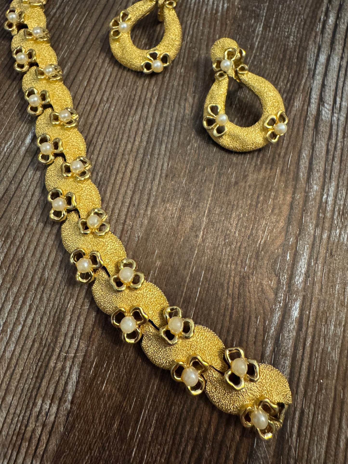Crown Trifari Vintage Bracelet + Earrings