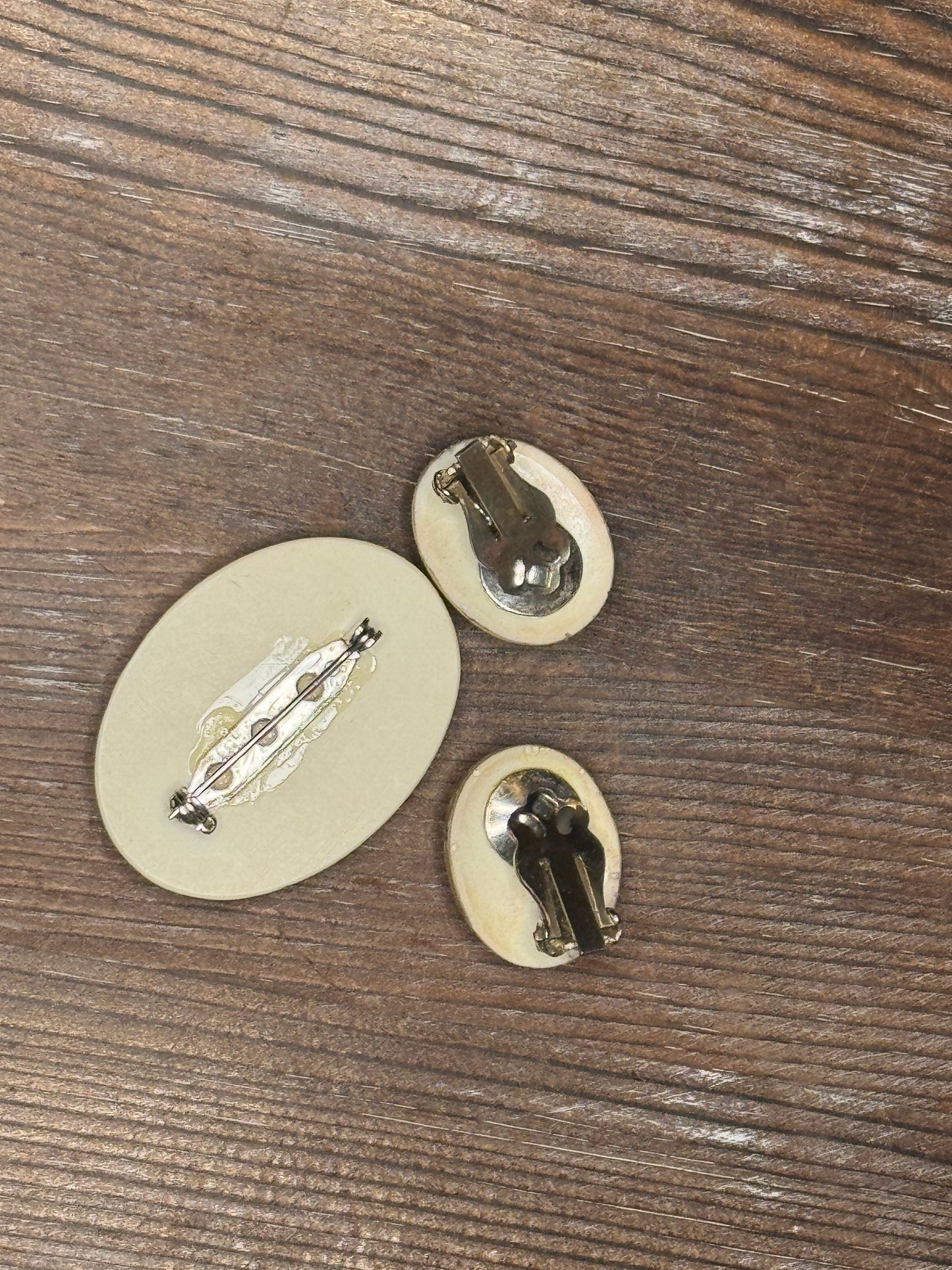 Vintage 1960s Dried Flower Resin Brooch & Earrings Set | Real Pressed Flower Jewelry | Mid-Century Nature Keepsake