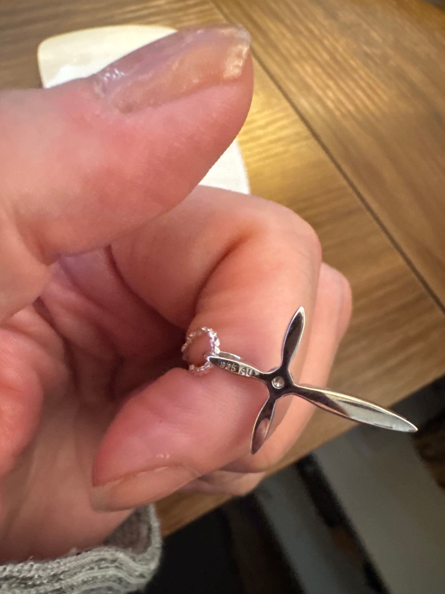 Sterling Silver Cross Necklace with Faceted Center Stone