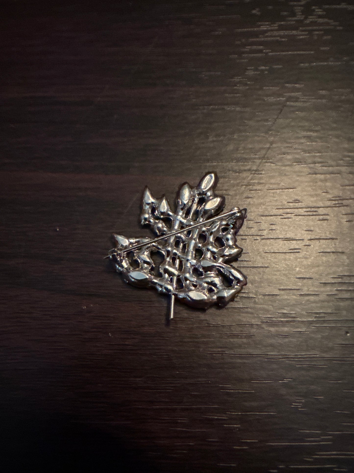 Gorgeous Red Rhinestone Leaf Brooch - Autumn Elegance Pin
