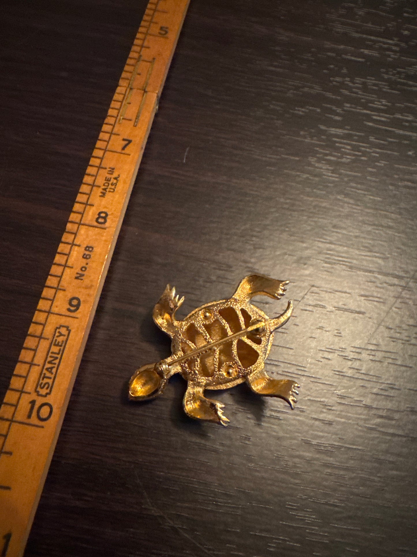 Vintage Monet Gold Turtle Brooch - Lucky Reptile Pin