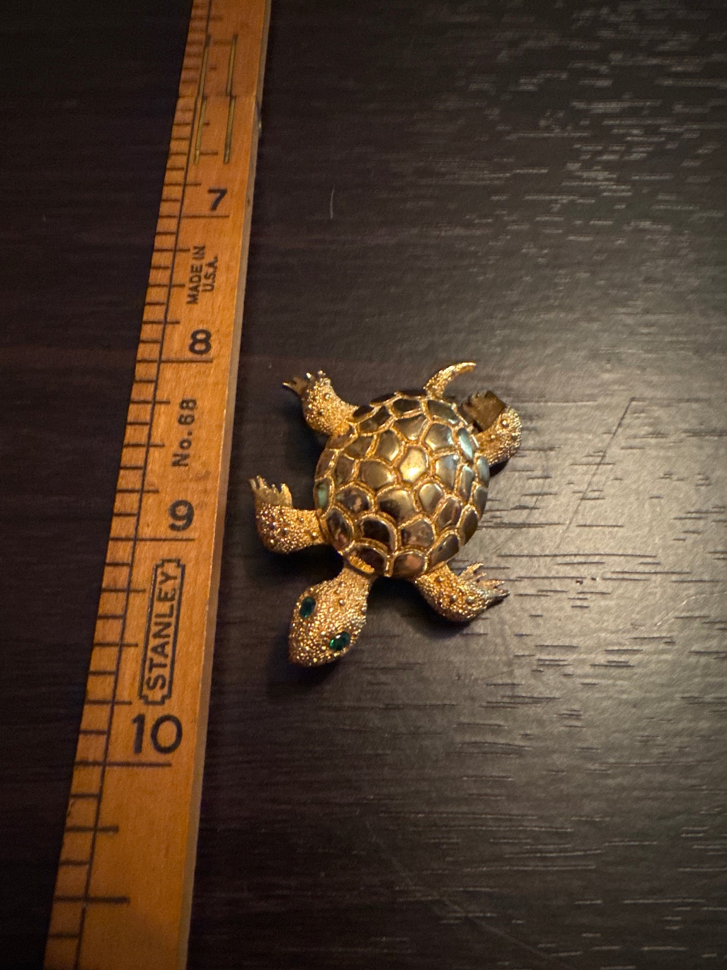 Vintage Monet Gold Turtle Brooch - Lucky Reptile Pin