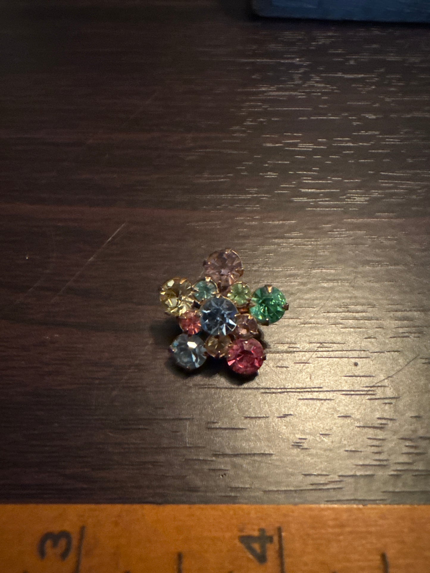 Delightful Multi-Color Rhinestone Cluster Brooch - Rainbow Garden Pin