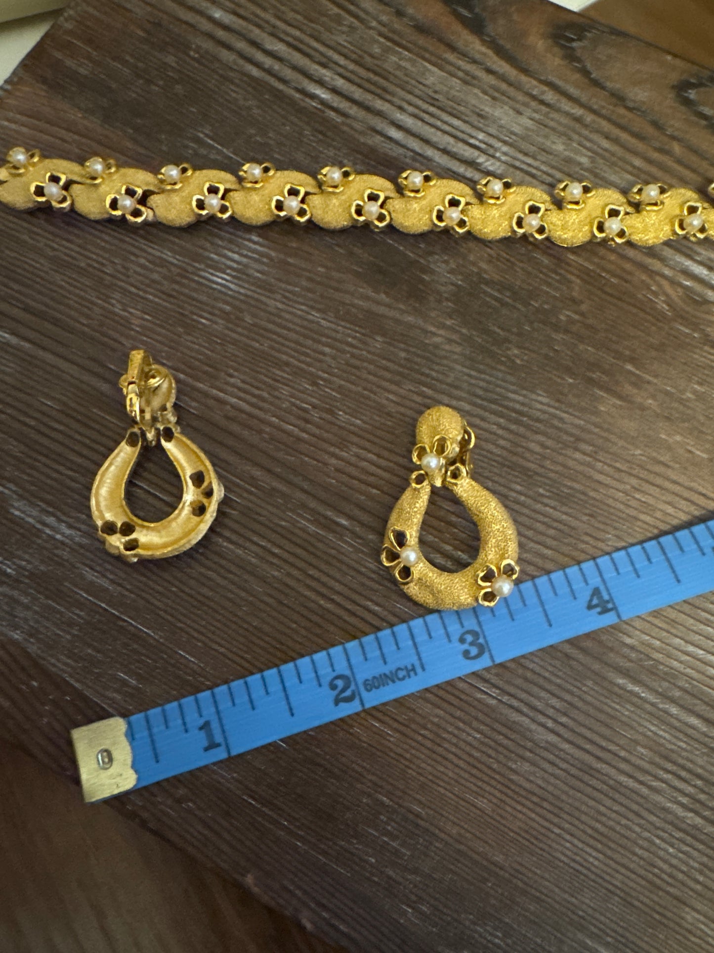 Crown Trifari Vintage Bracelet + Earrings