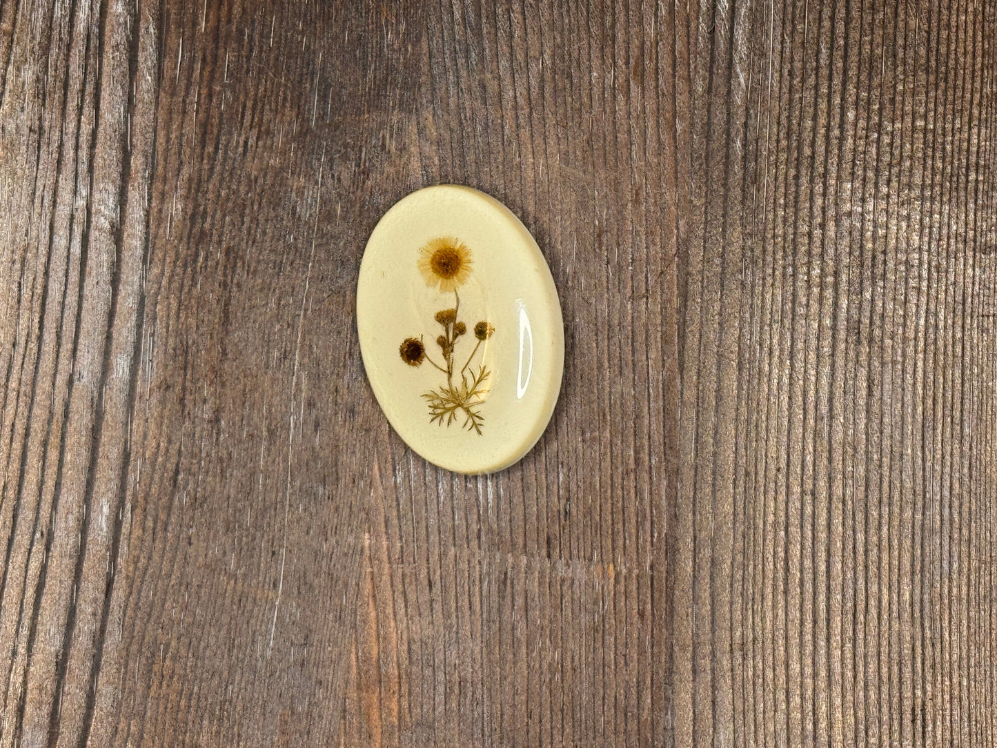 Vintage 1960s Dried Flower Resin Brooch & Earrings Set | Real Pressed Flower Jewelry | Mid-Century Nature Keepsake