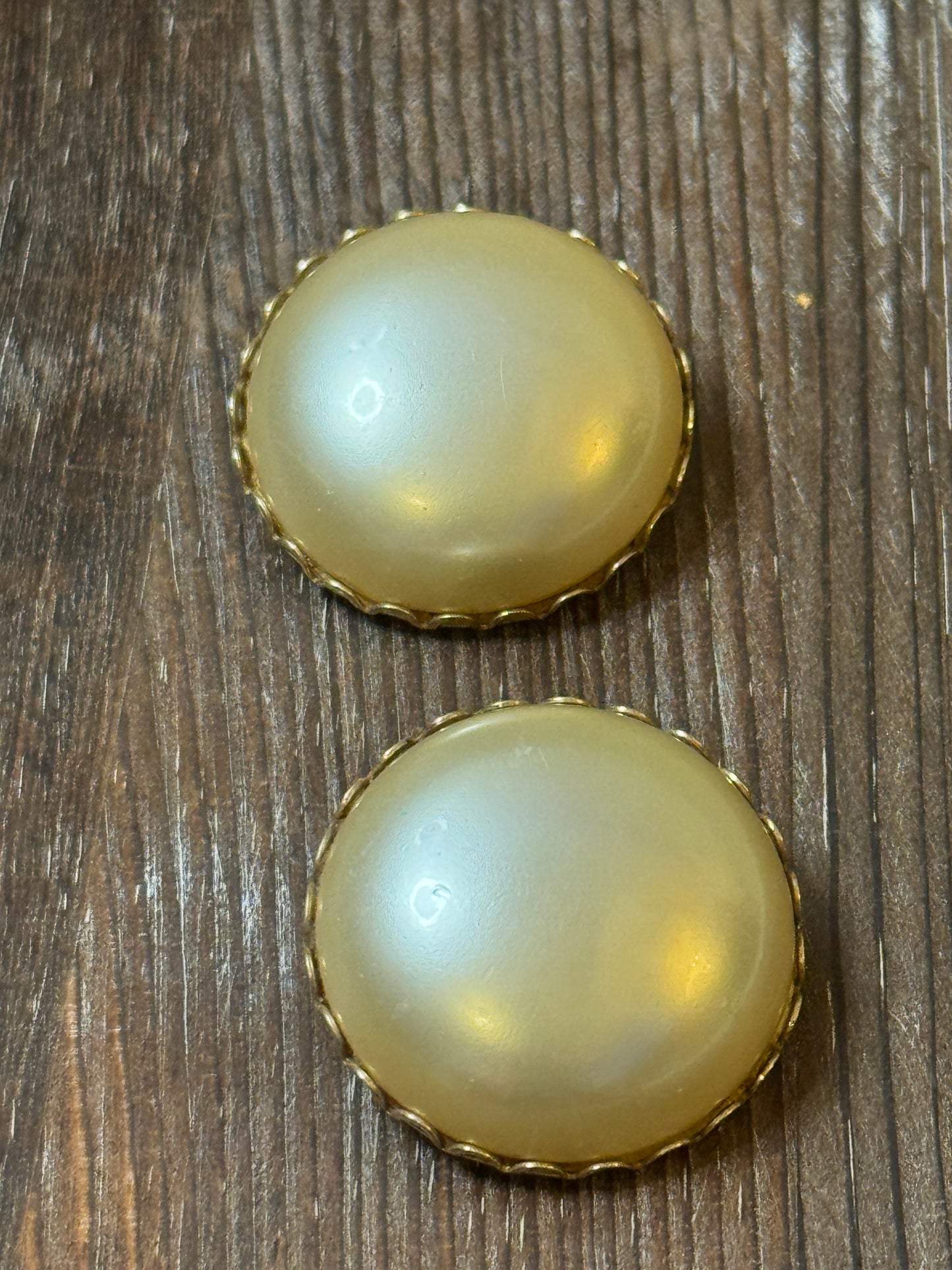 Emmons Faux Mabe Pearl Clip Earrings