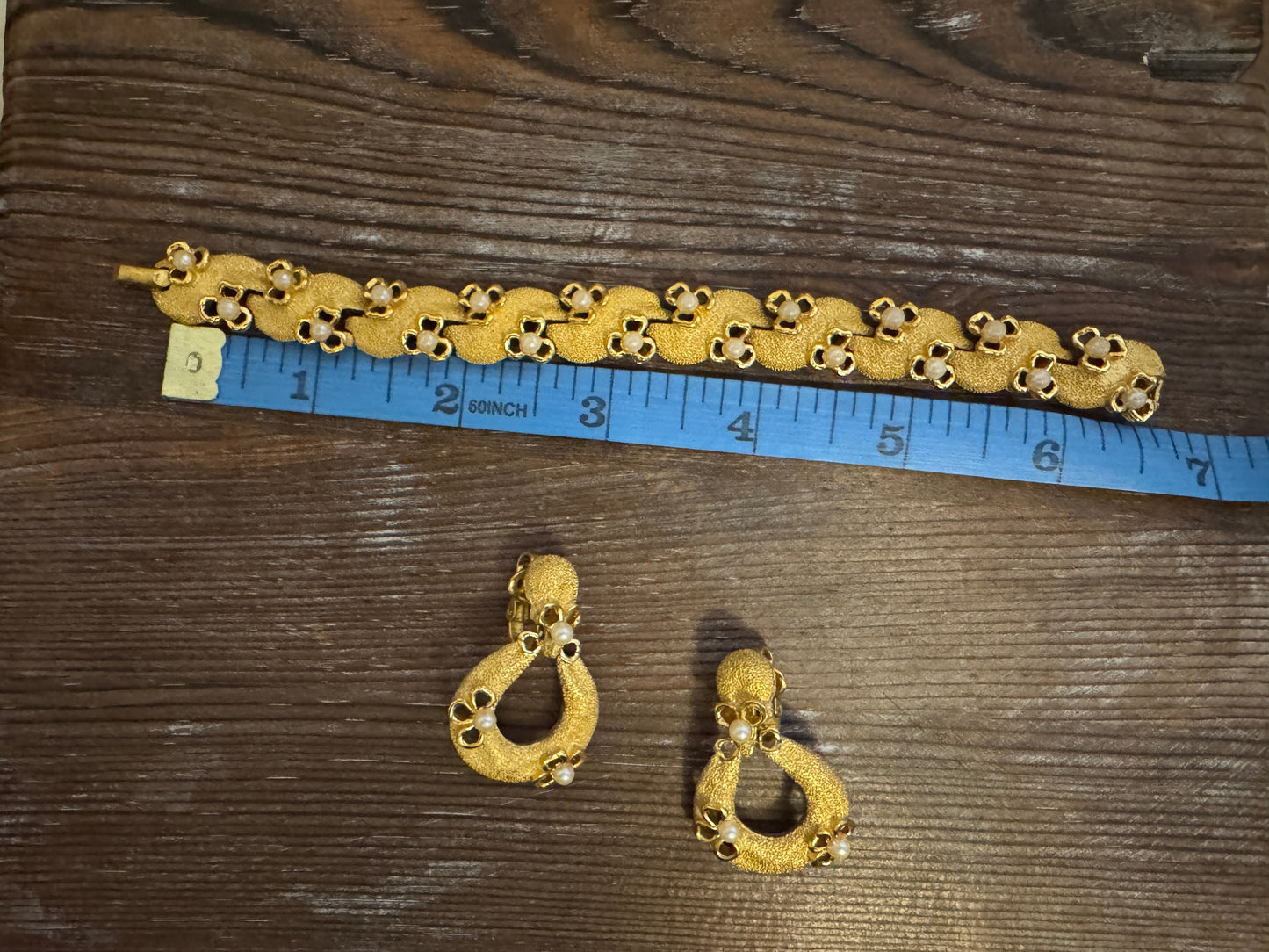 Crown Trifari Vintage Bracelet + Earrings