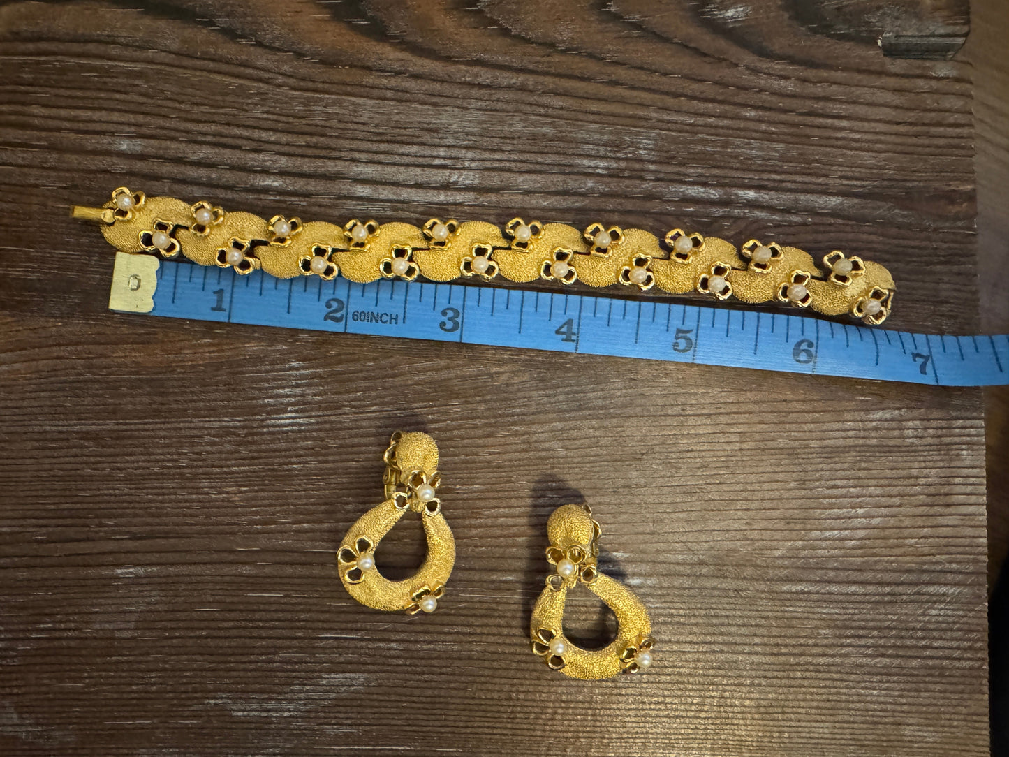 Crown Trifari Vintage Bracelet + Earrings