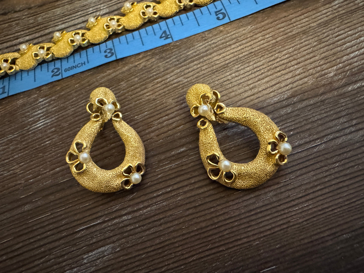 Crown Trifari Vintage Bracelet + Earrings