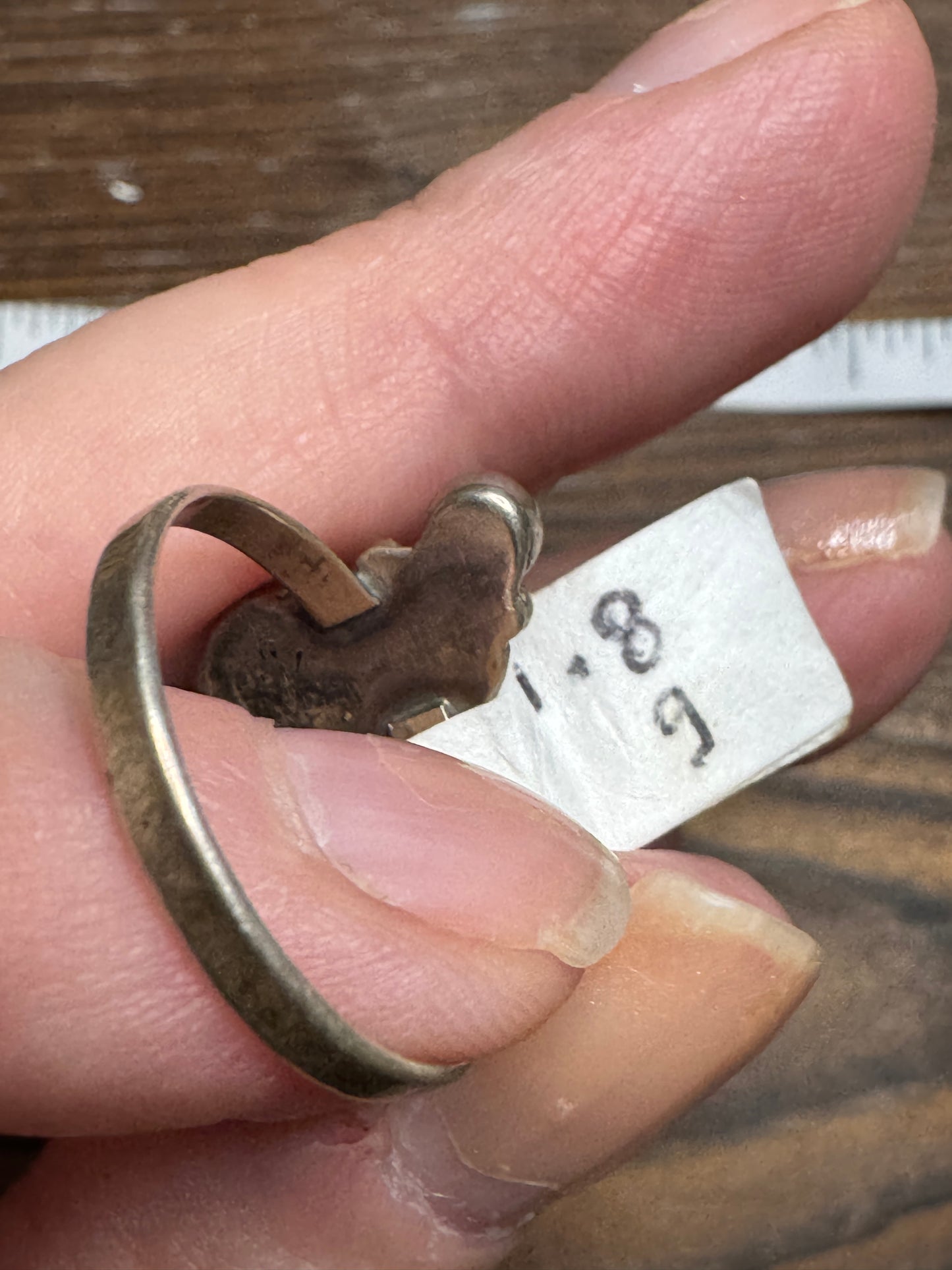 Vintage Sterling Silver Turquoise Coral Feather Ring SouthwesternSize 8.5